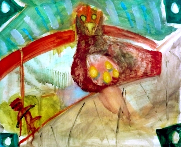 Yoshie Sugito, enocounte, oil on canvas, 29x36cm_