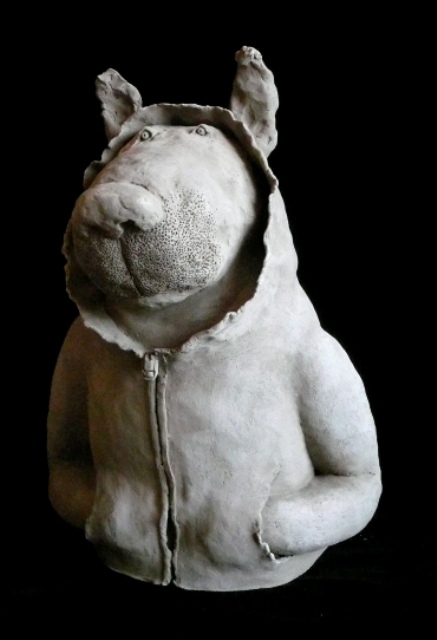 Sophie Favre, Jeune loup, h92 cm, détail
